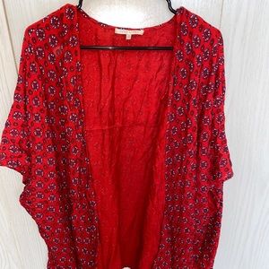 Red boho kimono